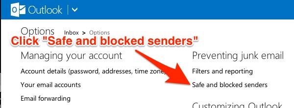 LiveMail 2 Safe Blocked Senders
